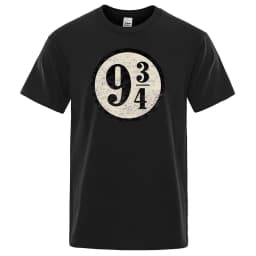 Vintage Platform Nine And Three Quarters T Shirt For Men Swag Train 934 T-shirt Short Sleeves Tshirt O-Neck Tops Tees Shirts