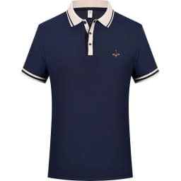 100% pure cotton high-end brand men's short sleeve polo shirt 2026 summer luxury fashion bee embroidery golf top casual T-shirt
