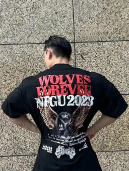 DS Wolf Head Loose Fitness Training Gym Leisure T-Shirt Men's and Women's Luxury Brand