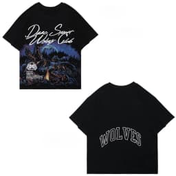 DS Wolf Head Loose Fitness Training Gym Leisure T-Shirt Men's and Women's Luxury Brand