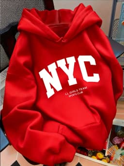 Women'S Light NYC Pattern Hooded Sweatshirt Oversized Comfortable Fabric Fashion Casual HipHop Sweatshirt Harajuku Unisex