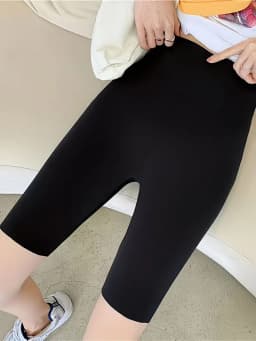 Solid Color Thin Yoga Shorts Fashion Sports Casual Leggings High Waist Tummy Control Slim Fit Tights Suitable For Slim Figures