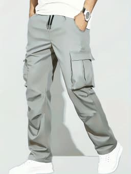 2026 new men's workwear pants, European and American men's loose straight casual pants, men's workwear pocket pants