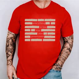 T Shirt for Men Summer Fashion Everything Is Fine Trust Your Government Meme Tees 2026 Short Sleeve Men T-shirt Adult Humor Tops