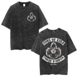 Vintage Washed Anime Death Note Misa Amane Print T Shirts Men Women Clothing Cotton Casual T-shirt Fashion Short Sleeve T-shirts