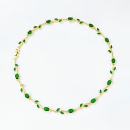 14K Gold Plated Colorful Crystal Zircon Leaf Vine Necklace for Women Multicolor Gemstone Flower Necklace Fashion Jewelry Gift