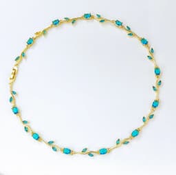 14K Gold Plated Colorful Crystal Zircon Leaf Vine Necklace for Women Multicolor Gemstone Flower Necklace Fashion Jewelry Gift