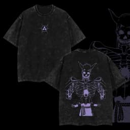Sasuke Susanoo Skeleton T-shirt Naruto Manga Tee Vintage Washed Retro Anime Harajuku Streetwear Mens Graphic Clothes 2026 Summer