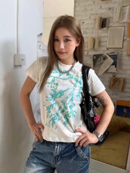 Tonngirls Korean Style T-shirt Women Short Sleeve Print Graphic Tops Streetwear Y2k Vintage Tops Japanese 2000s Tshirts E-girls