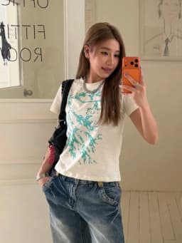 Tonngirls Korean Style T-shirt Women Short Sleeve Print Graphic Tops Streetwear Y2k Vintage Tops Japanese 2000s Tshirts E-girls