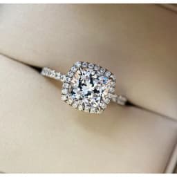 Lnngy Certified 8mm 2ct Moissanite Halo Engagement Ring Exquisite Square Shape Wedding Rings For Women Party Jewelry Gift