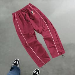 High Street Style Printed Color Blocked Drawstring Trousers Wide Leg Casual Pants Men's Trendy Straight Leg Athletic Sweatpants