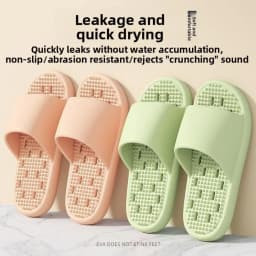 New Leakage Quick-Drying Thick-Soled Massage Breathable Cooling Slippers All-Season Indoor Home Bathroom Anti-Slip Slippers