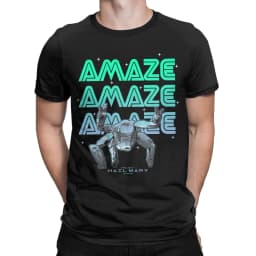 Project Hail Mary Amaze Eridani-Rocky T-Shirts Men Neon Portrai Cotton Tees Round Neck Short Sleeve T Shirt Plus Size merch