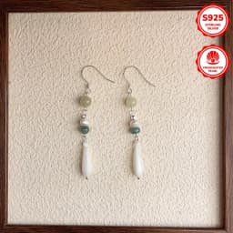 Fashion Chinese Style Sterling Silver 925 Freshwater Pearls Natural Stone DIY Pendant Earrings for Women Wear Imves fine jewelry