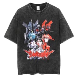2026 Neon Genesis Evangelion Unit-01 Printed T-shirt Men's and Women's Washed T-shirt High Quality Vintage Cotton T-shirt Tops