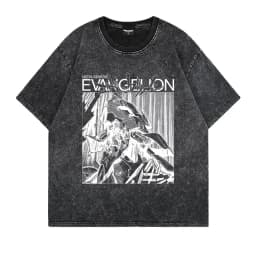 2026 Neon Genesis Evangelion Unit-01 Printed T-shirt Men's and Women's Washed T-shirt High Quality Vintage Cotton T-shirt Tops