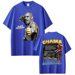 Limited Chama Alex Pereira Double Sided Print T Shirts Men Women Harajuku Violence Aesthetic T-shirts Gothic 100% Cotton T Shirt