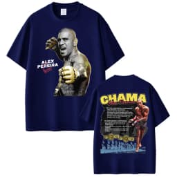 Limited Chama Alex Pereira Double Sided Print T Shirts Men Women Harajuku Violence Aesthetic T-shirts Gothic 100% Cotton T Shirt