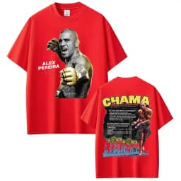 Limited Chama Alex Pereira Double Sided Print T Shirts Men Women Harajuku Violence Aesthetic T-shirts Gothic 100% Cotton T Shirt
