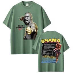 Limited Chama Alex Pereira Double Sided Print T Shirts Men Women Harajuku Violence Aesthetic T-shirts Gothic 100% Cotton T Shirt