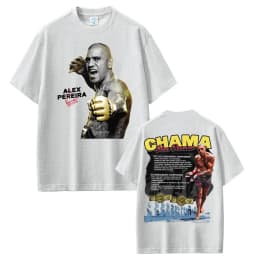 Limited Chama Alex Pereira Double Sided Print T Shirts Men Women Harajuku Violence Aesthetic T-shirts Gothic 100% Cotton T Shirt