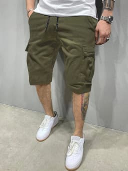 Casual Men's Five-Inch Shorts, Workwear Style, Loose and Straight-Cut, Trendy Brand, Elastic, Beachy, Stylish Mid-Length Pants