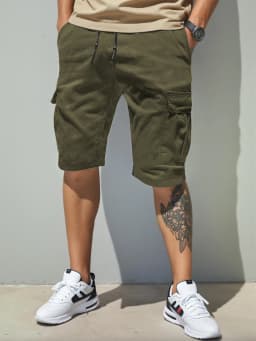 Casual Men's Five-Inch Shorts, Workwear Style, Loose and Straight-Cut, Trendy Brand, Elastic, Beachy, Stylish Mid-Length Pants