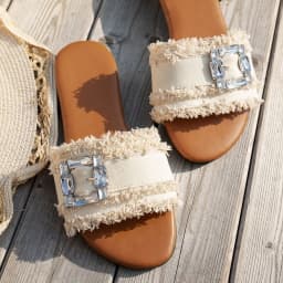 Women's Slippers Summer Sliding Metal Buckle Flat Shoes Fashion Sandals Women's Designer 2026 Comfortable Women's Shoes Slides
