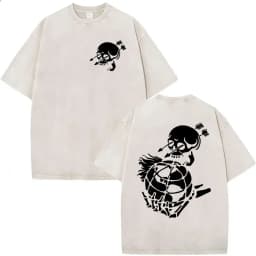 2026 Hot Sale Forward Observations Group Vintage Washed T Shirt Men's Classic Skeleton Punk Graphic Oversized T-shirt Streetwear