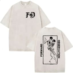 2026 Hot Sale Forward Observations Group Vintage Washed T Shirt Men's Classic Skeleton Punk Graphic Oversized T-shirt Streetwear