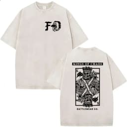 2026 Hot Sale Forward Observations Group Vintage Washed T Shirt Men's Classic Skeleton Punk Graphic Oversized T-shirt Streetwear