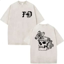 2026 Hot Sale Forward Observations Group Vintage Washed T Shirt Men's Classic Skeleton Punk Graphic Oversized T-shirt Streetwear