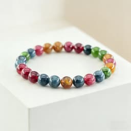 Fashion Natural Tourmaline Chalcedony Beads Stone Bracelet Women Strad Jewelry for Women Reiki Healing Energy Yoga Meditation