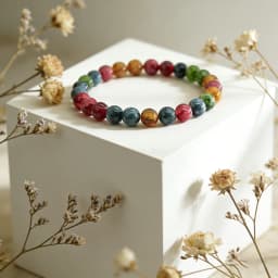 Fashion Natural Tourmaline Chalcedony Beads Stone Bracelet Women Strad Jewelry for Women Reiki Healing Energy Yoga Meditation