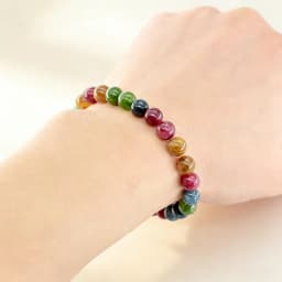 Fashion Natural Tourmaline Chalcedony Beads Stone Bracelet Women Strad Jewelry for Women Reiki Healing Energy Yoga Meditation