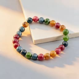 Fashion Natural Tourmaline Chalcedony Beads Stone Bracelet Women Strad Jewelry for Women Reiki Healing Energy Yoga Meditation