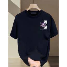 New short-sleeved T-shirt made of 100% pure cotton, suitable for both men and women. It is a summer style, loose and casual.