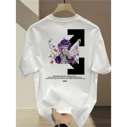 New short-sleeved T-shirt made of 100% pure cotton, suitable for both men and women. It is a summer style, loose and casual.