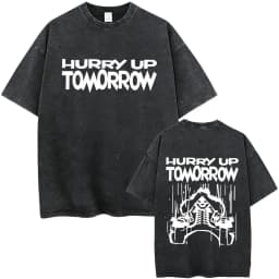 Rapper The Weeknd After Hours Til Dawn with Playboi Carti Tour 2026 Vintage Washed T Shirt Men Hip Hop Fashion Pop Music T-shirt