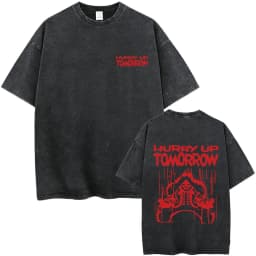 Rapper The Weeknd After Hours Til Dawn with Playboi Carti Tour 2026 Vintage Washed T Shirt Men Hip Hop Fashion Pop Music T-shirt