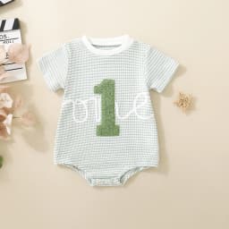 Summer neutral infant one embroidered short-sleeved triangular Romper