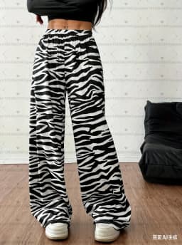 2026 Summer women zebra print loose Long Pants Women Pajamas Pants Casual Daily Long Pants Men Women Pajamas Trousers