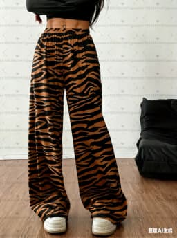 2026 Summer women zebra print loose Long Pants Women Pajamas Pants Casual Daily Long Pants Men Women Pajamas Trousers