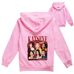 KPOP KATSEYE Clothes Kids Hooded Zipper Jackets Children Spring Autumn Cardigan Coats Girls Long Sleeve Outerwear Boys Clothing