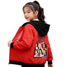 KPOP KATSEYE Clothes Kids Hooded Zipper Jackets Children Spring Autumn Cardigan Coats Girls Long Sleeve Outerwear Boys Clothing
