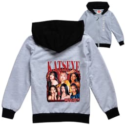KPOP KATSEYE Clothes Kids Hooded Zipper Jackets Children Spring Autumn Cardigan Coats Girls Long Sleeve Outerwear Boys Clothing