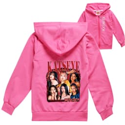 KPOP KATSEYE Clothes Kids Hooded Zipper Jackets Children Spring Autumn Cardigan Coats Girls Long Sleeve Outerwear Boys Clothing