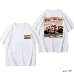Trend Personality YAMAHA Minimalist Tuning Fork Logo Cotton Tee Unisex Motorcycle Enthusiast Casual Fashion Top