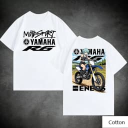 Trend Personality YAMAHA Minimalist Tuning Fork Logo Cotton Tee Unisex Motorcycle Enthusiast Casual Fashion Top